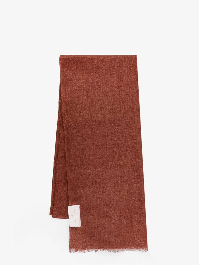 Brunello Cucinelli Cashmere And Silk Blend Scarf Uni Firebirck