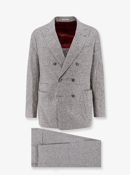 Brunello Cucinelli Wool And Cashmere Suit Grigio Medio