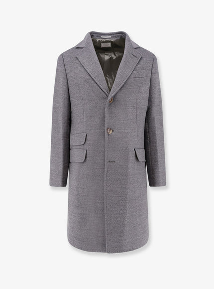 Brunello Cucinelli Wool Coat Grigio Kaki