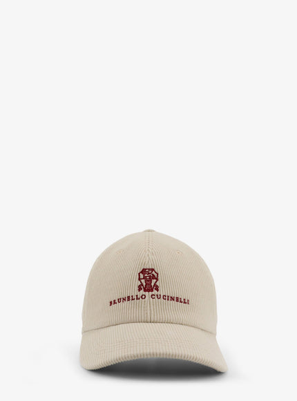 Corduroy Hat With Embroidered Logo