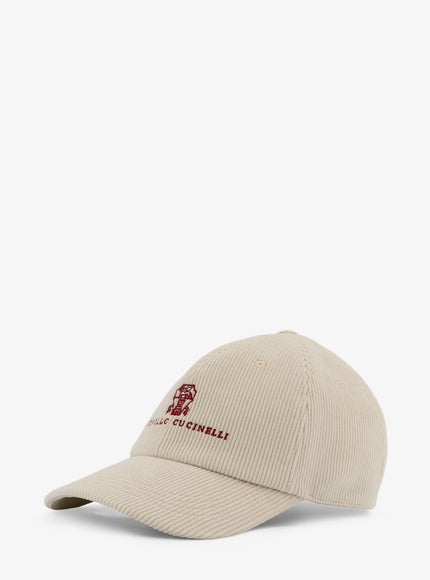 Corduroy Hat With Embroidered Logo