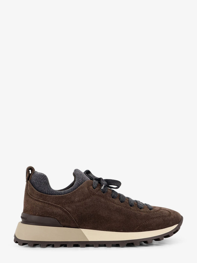 Brunello Cucinelli Suede Sneakers With Monili Detail On The Back Black