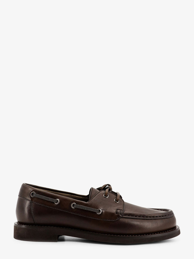 Brunello Cucinelli Leather Loafers With Monili Detail Corvino