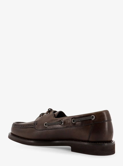 Brunello Cucinelli Leather Loafers With Monili Detail