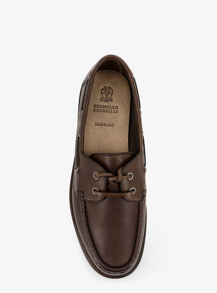 Brunello Cucinelli Leather Loafers With Monili Detail