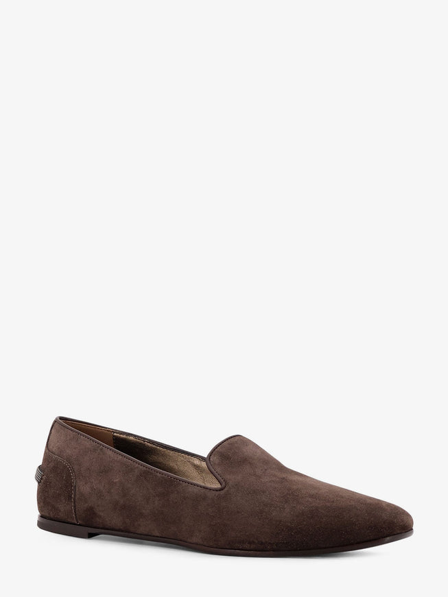 Brunello Cucinelli Suede Loafers With Monili Detail