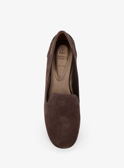 Brunello Cucinelli Suede Loafers With Monili Detail