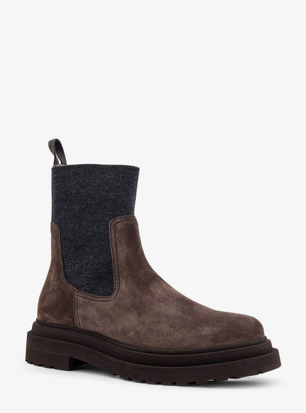 Brunello Cucinelli Suede Ankle Boots With Monili Detail
