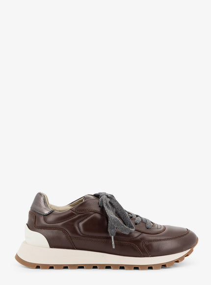 Brunello Cucinelli Low-Top Leather Sneakers Testa Di Moro