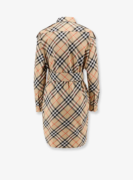 Burberry Chemisier Cotton Short Dress With Check Print
