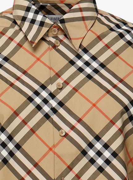 Burberry Cotton Shirt With Burberry Check Motif