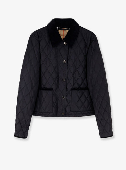 Burberry Nylon Jacket With Stitching Black Sand Ip Check