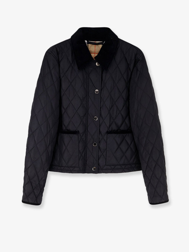 Burberry Nylon Jacket With Stitching Black Sand Ip Check