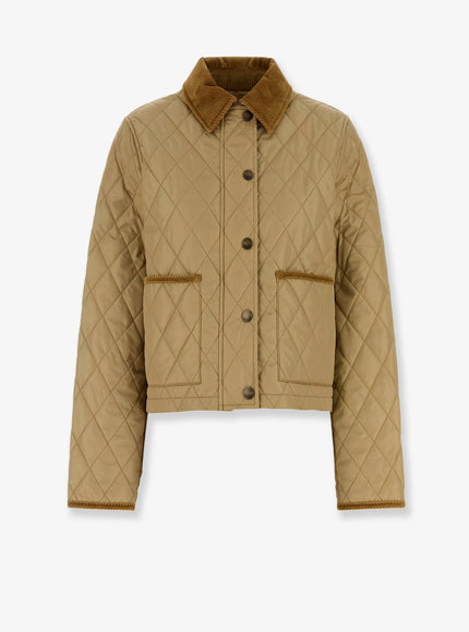 Burberry Quilted Nylon Jacket Flax Sand Ip Check