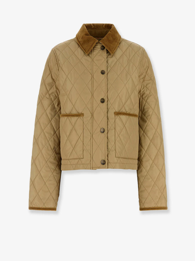 Burberry Quilted Nylon Jacket Flax Sand Ip Check