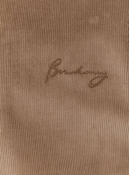 Burberry Corduroy Jacket With Logo Embroidery