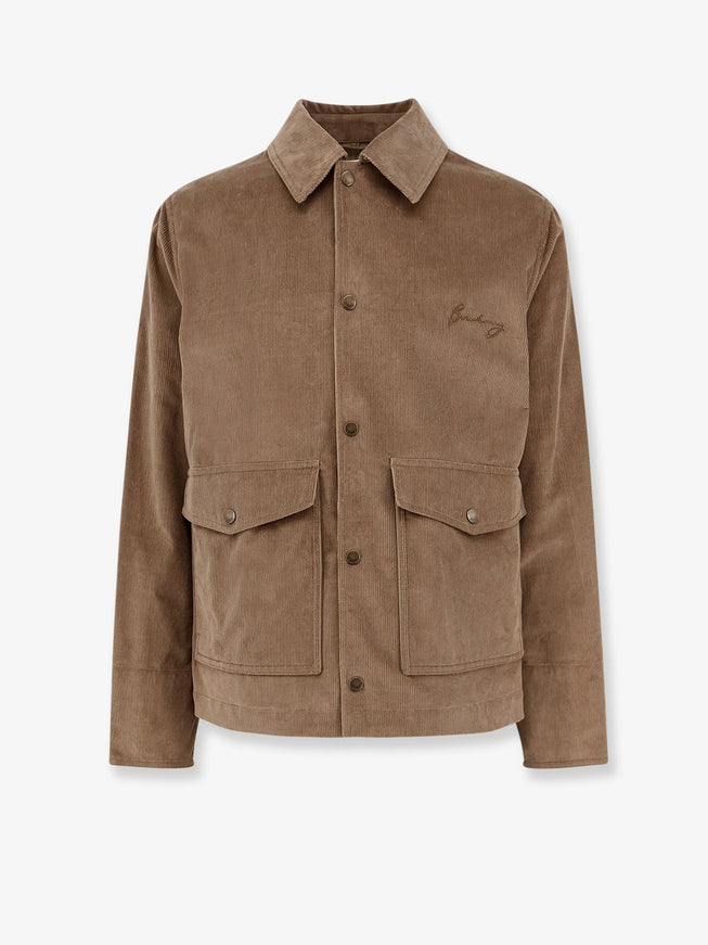 Burberry Corduroy Jacket With Logo Embroidery Puddle