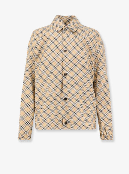 Burberry Slindon Jacket With Iconic Check Motif Sand