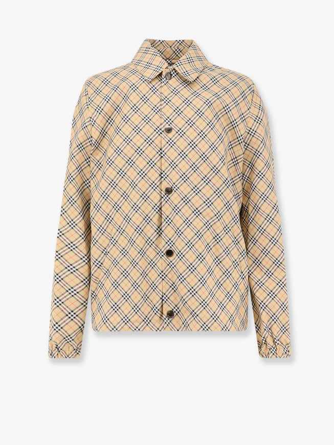 Burberry Slindon Jacket With Iconic Check Motif Sand