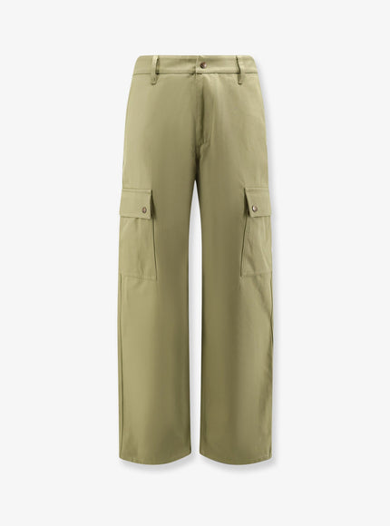 Burberry Cotton Trousers With Logo Embroidery Wreath