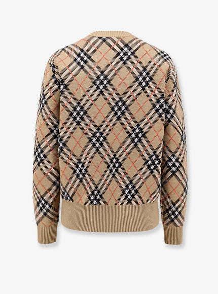 Burberry Wool Sweater With Burberry Check Motif