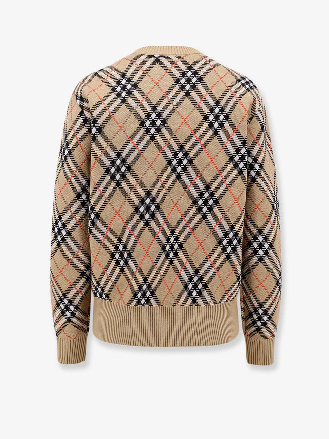 Burberry Wool Sweater With Burberry Check Motif