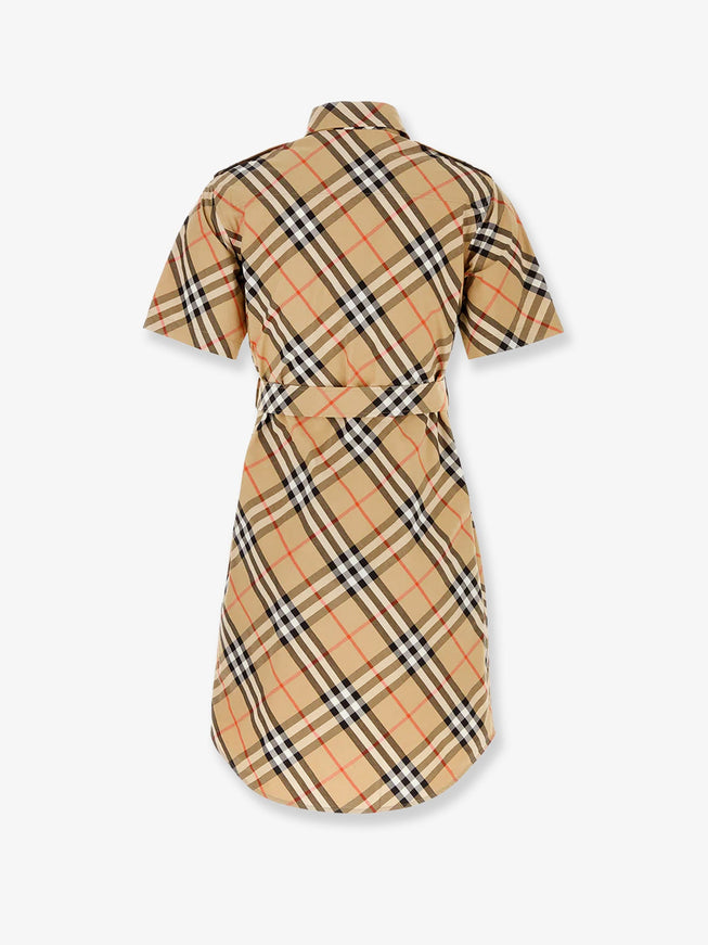 Burberry Chemisier Cotton Dress With Check Print