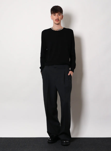 Burberry Wool Sweater With Check Profiles