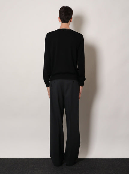 Burberry Wool Sweater With Check Profiles