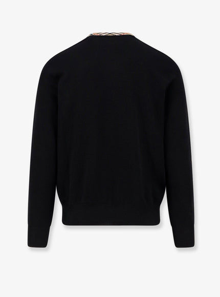 Burberry Wool Sweater With Check Profiles