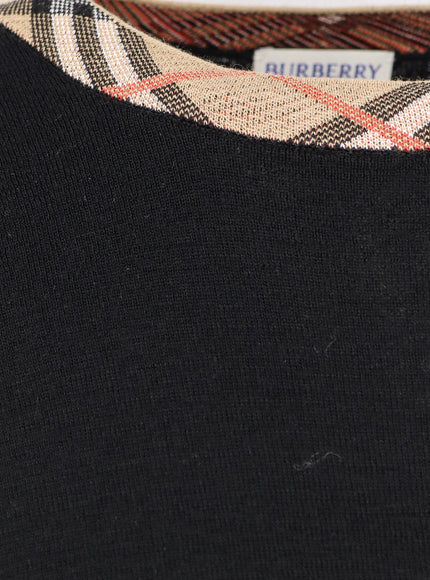 Burberry Wool Sweater With Check Profiles