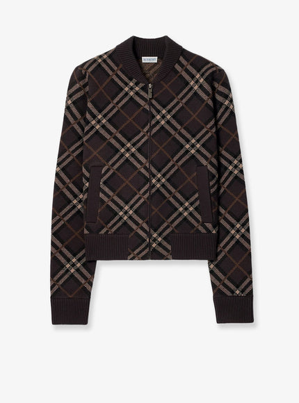 Burberry Gene Wool And Cashmere Cardigan Truffle Ip Check