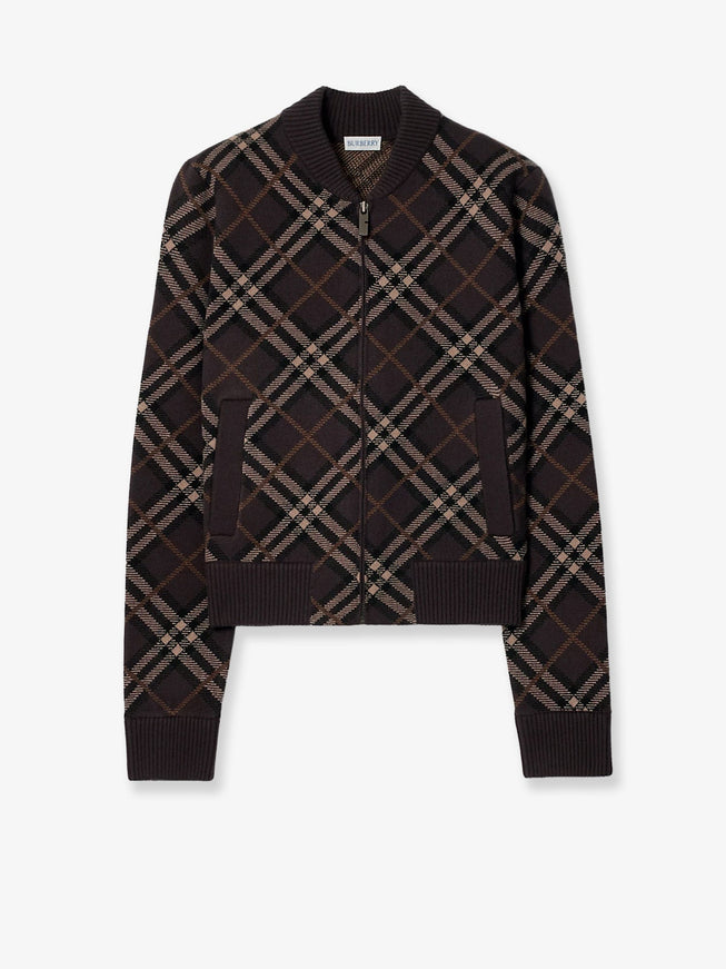 Burberry Gene Wool And Cashmere Cardigan Truffle Ip Check