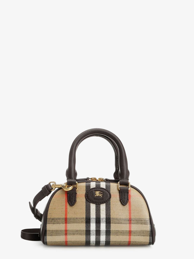 Burberry Burberry Check Coated Canvas Shoulder Bag Uni Sand