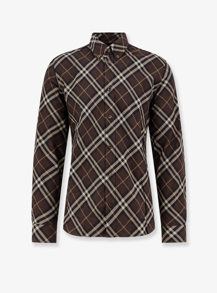 Burberry Cotton Shirt With Check Motif Truffle Ip Check