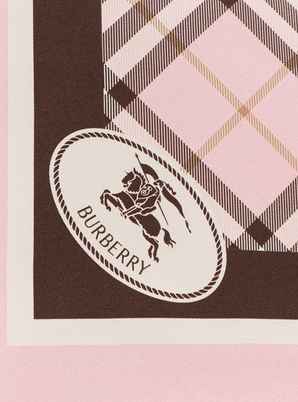 Burberry Silk Scarf With Burberry Check Motif