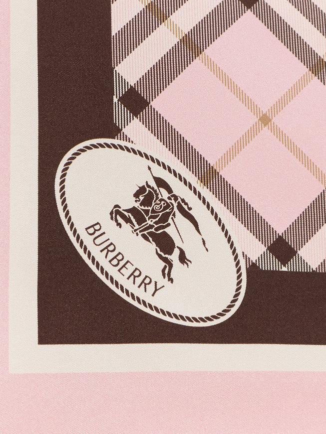 Burberry Silk Scarf With Burberry Check Motif