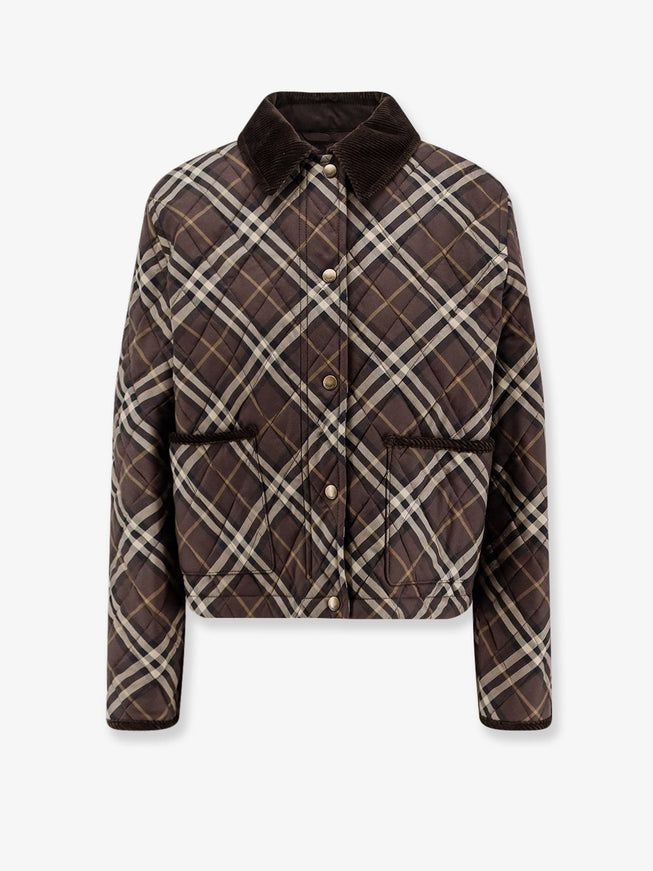 Burberry Oldham Padded Cotton Jacket With Check Pattern Truffle Ip Check