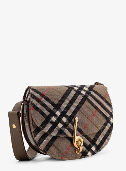 Burberry Bridle Canvas And Leather Check Shoulder Bag