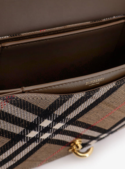 Burberry Bridle Canvas And Leather Check Shoulder Bag