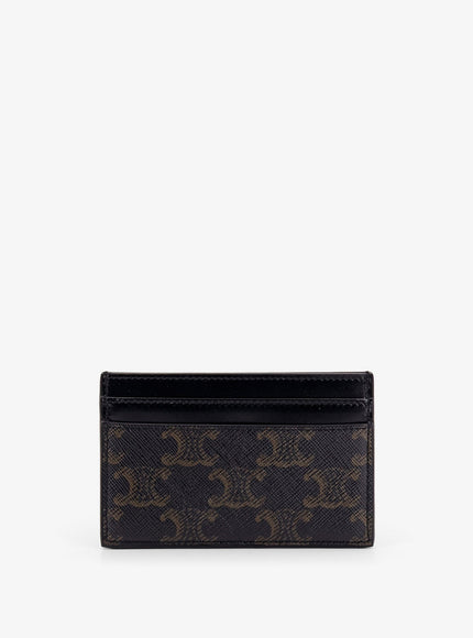 Celine Triomphe Coated Canvas And Leather Card Holder