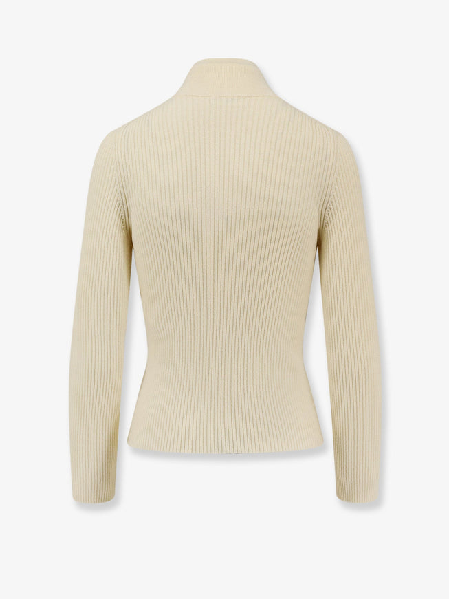 Celine Ribbed Stretch Wool Turtleneck Sweater