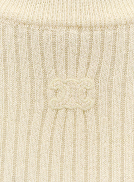 Celine Ribbed Stretch Wool Turtleneck Sweater