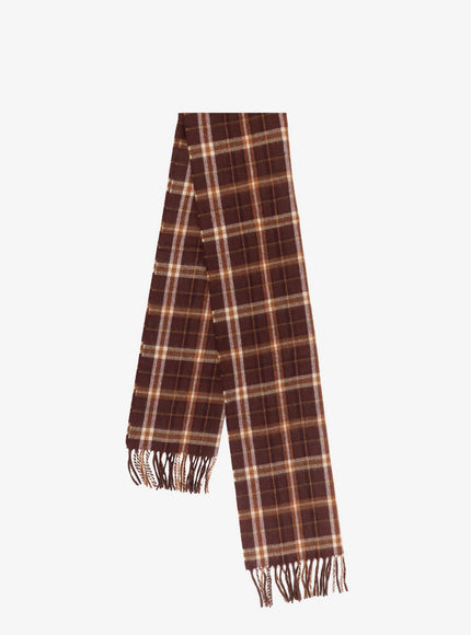 Celine Tartan Cashmere Scarf Uni Brown Camel Vanilla