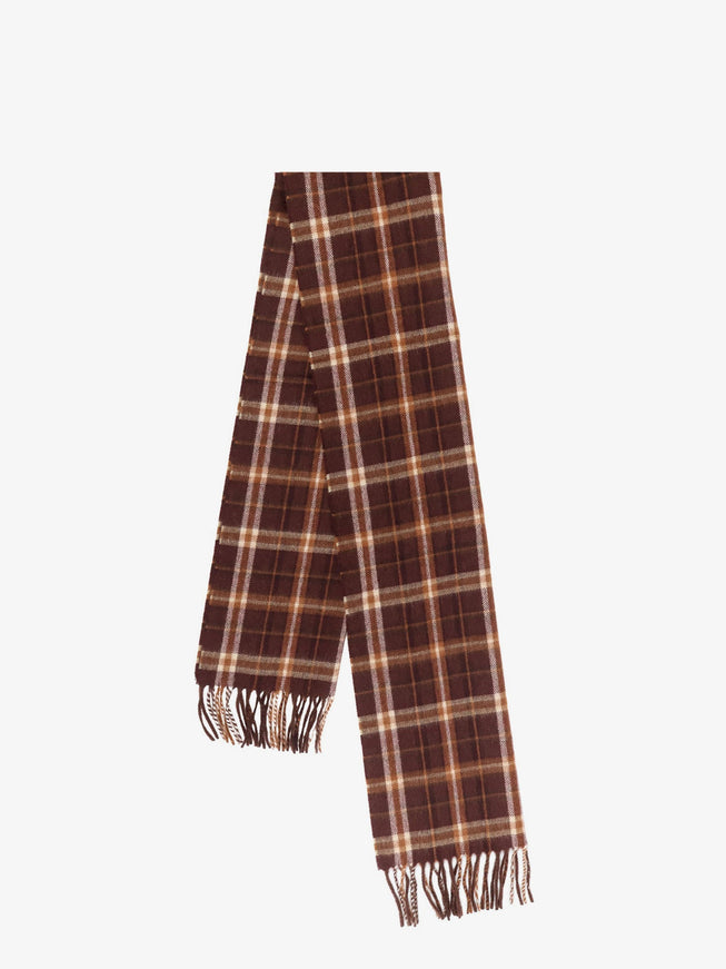 Celine Tartan Cashmere Scarf Uni Brown Camel Vanilla