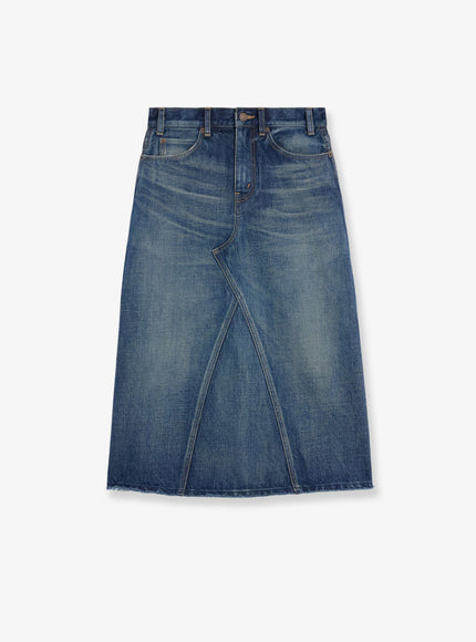 Celine Denim Midi Skirt Darkunionwash