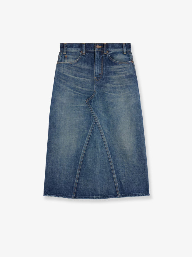 Celine Denim Midi Skirt Darkunionwash