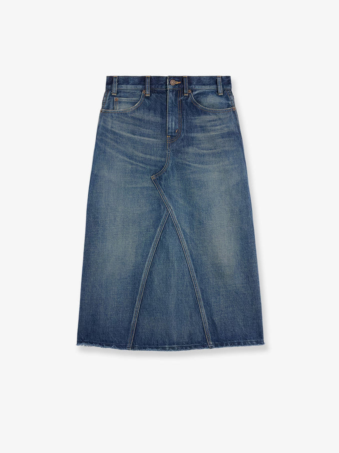 Celine Denim Midi Skirt Darkunionwash