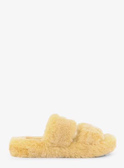 Celine Triomphe Slide 05 Shearling Sandals Havana