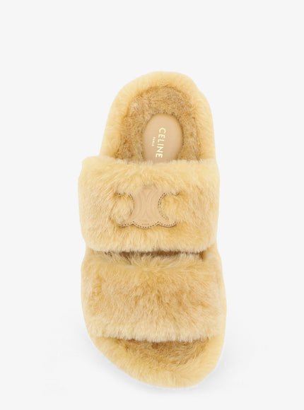 Celine Triomphe Slide 05 Shearling Sandals